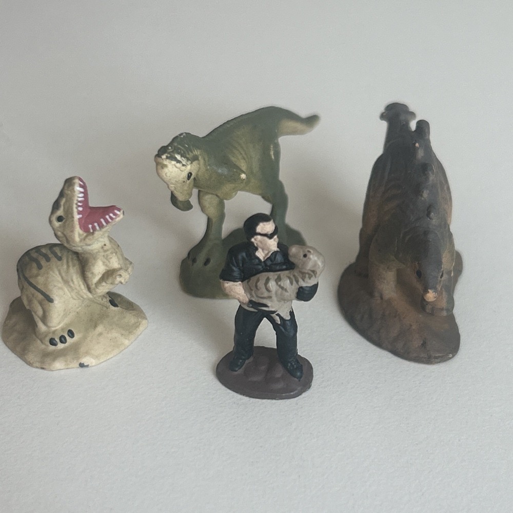 Vintage 1997 U.C.S & Amblin Metal Dinosaurs Lot Of 4 Mini Figured